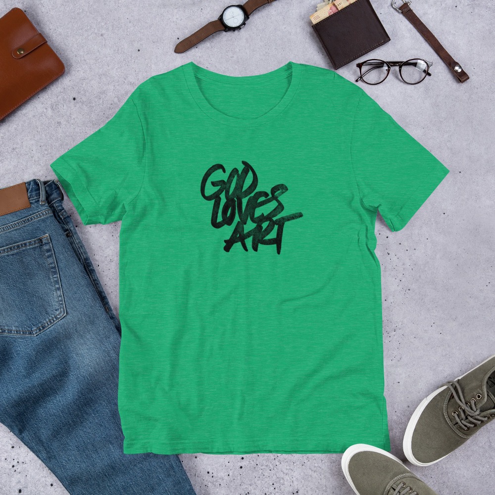 "God Loves Art" Graffiti Shirt - Image 4