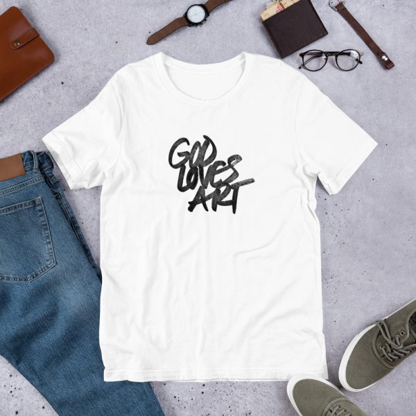 “God Loves Art” Graffiti Gesso t-shirt